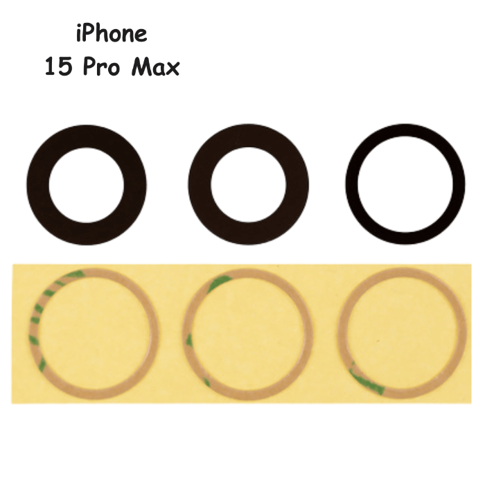 3 Pice Set Rear Back Camera Glass Lens + Adhesive Sticker For iPhone 15 Pro Max (Black) - Best Cell Phone Parts Distributor in Canada, Parts Source 3 Pice Set Rear Back Camera Glass Lens + Adhesive Sticker For iPhone 15 Pro Max (Black) - Best Cell Phone Parts Distributor in Canada, Parts Source